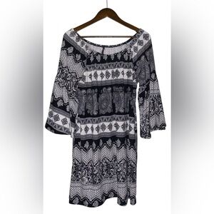 Emma Rose Paisley Dress Whimsigoth Fairy Y2K Grunge Boho Off/On Shoulder Women L